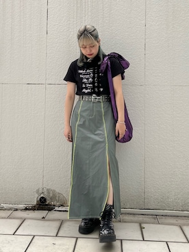 「アイテム（チョーカー）」を使った、KAGARIさん（レディース・153cm）の春コーディネート