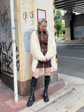 「jouetie（ジュエティ）のアイテム（ブーツ）」を使った、KAGARIさん（レディース・153cm）の秋コーディネート