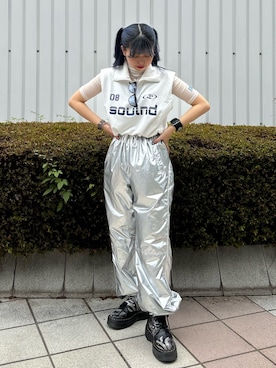 「アイテム（ブレスレット）」を使った、KAGARIさん（レディース・153cm）の夏コーディネート