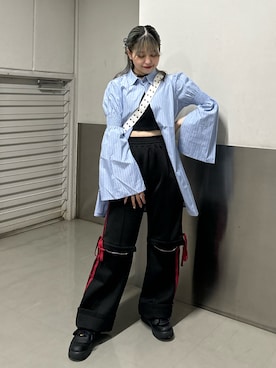 「アイテム（チョーカー）」を使った、KAGARIさん（レディース・153cm）の夏コーディネート