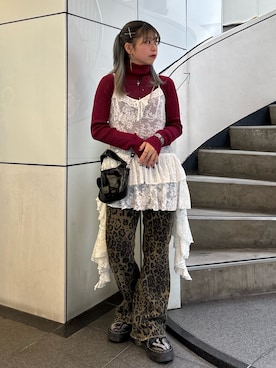 「アイテム（ブレスレット）」を使った、KAGARIさん（レディース・153cm）の冬コーディネート