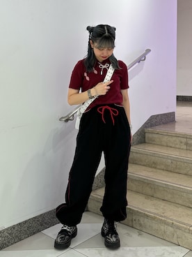 「アイテム（ブレスレット）」を使った、KAGARIさん（レディース・153cm）の夏コーディネート