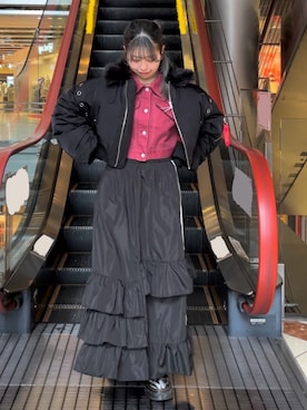 「jouetie（ジュエティ）のアイテム（MA-1）」を使った、KAGARIさん（レディース・153cm）の秋コーディネート