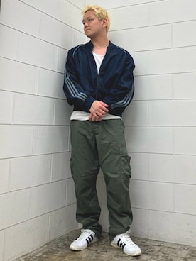 「adidas（アディダス）のアイテム（ジャケット/アウター）」を使った、NKさん（メンズ・171cm）の夏コーディネート
