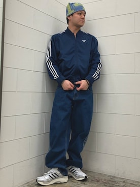 「adidas（アディダス）のブリットコア SST トラックトップ / ジャージ / トラックジャケット / アディダスオリジナルス adidas Originals（Jersey、ブルー系）」を使った、NKさん（メンズ・171cm）の春コーディネート