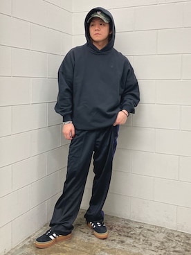 「アイテム（スウェットパンツ）」を使った、NKさん（メンズ・171cm）の冬コーディネート