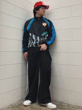 「adidas（アディダス）のOS TP（パンツ、ブラック系）」を使った、NKさん（メンズ・171cm）の夏コーディネート