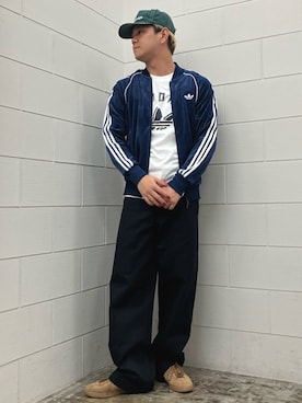 「アイテム（ジャージ）」を使った、NKさん（メンズ・171cm）の秋コーディネート