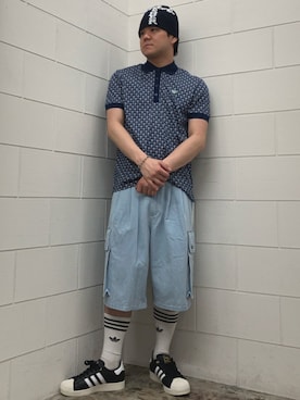 「adidas（アディダス）のスーパースター II / SUPERSTAR II / アディダスオリジナルス adidas Originals（Sneakers、ブラック系）」を使った、NKさん（メンズ・171cm）の春コーディネート