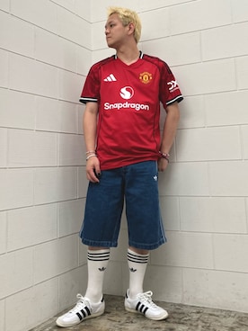 「デニムショートパンツ」｜NKさん（メンズ・171cm）の夏コーディネート