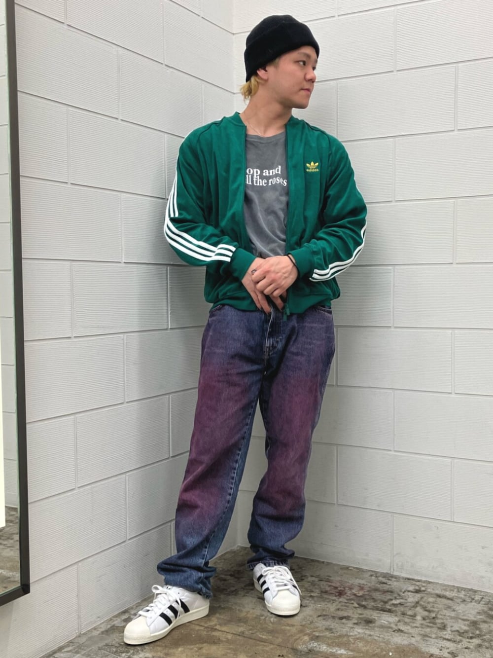 adidas SST テリートラックトップ（ジャージ）　グリーン　2XL SST テリートラックトップ（ジャージ）のアディダスコーデ【アディダス