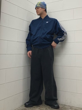 「adidas（アディダス）のTG スウェット パンツ / アディダスオリジナルス adidas Originals（Pants、ブラック系）」を使った、NKさん（メンズ・171cm）の春コーディネート
