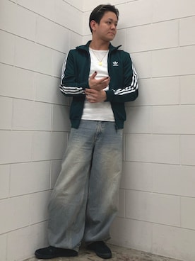 「アイテム（ジャージ）」を使った、NKさん（メンズ・171cm）の秋コーディネート