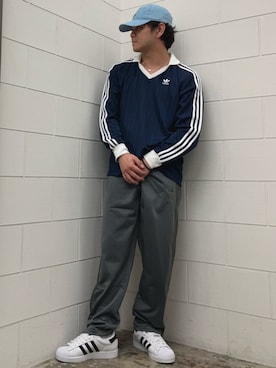 「adidas（アディダス）のスーパースターII / Superstar II / アディダスオリジナルス adidas Originals スニーカー（スニーカー、ホワイト系）」を使った、NKさん（メンズ・171cm）の夏コーディネート