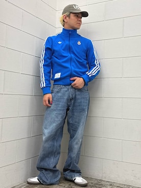 「アイテム（ジャージ）」を使った、NKさん（メンズ・171cm）の夏コーディネート
