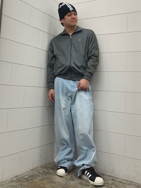 「adidas（アディダス）のスーパースター II / SUPERSTAR II / アディダスオリジナルス adidas Originals（Sneakers、ブラック系）」を使った、NKさん（メンズ・171cm）の春コーディネート