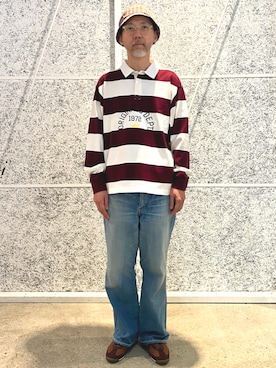 「ラガーシャツ」｜KKさん（メンズ・172cm）の秋コーディネート