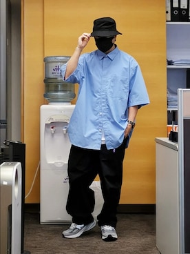 「oversize」｜「アイテム（チノパンツ）」を使った、Dorasunさん（メンズ・162cm）の春コーディネート