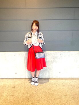 「Champion（チャンピオン）のアイテム（スニーカー）」を使った、NAGISAさん（レディース・150cm）の春コーディネート