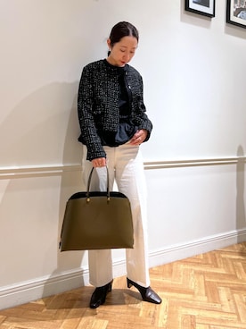 「アイテム（ノーカラージャケット）」を使った、ikさん（レディース・165cm）の秋コーディネート