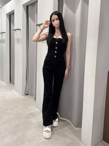 あちゃ【新品タグ付き】GYDA バックリボンロンパース ブラック M BACKリボンデニムロンパース｜ジェイダ（GYDA）公式通販｜RUNWAY