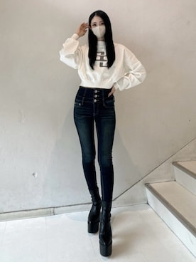 「GYDA（ジェイダ）のアイテム」を使った、madokaさん（レディース・156cm）の秋コーディネート