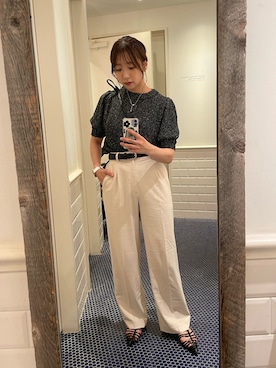 「Lumier（リュミエ）のアイテム（トップス）」を使った、Asahiさん（骨格ストレート・レディース・157cm）の夏コーディネート