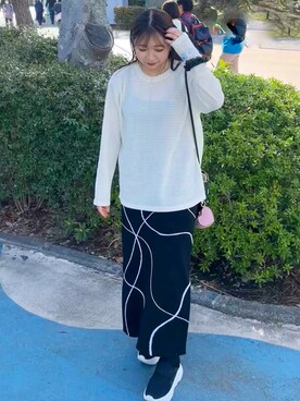 「Lumier（リュミエ）のアイテム（スカート）」を使った、Asahiさん（骨格ストレート・レディース・157cm）の春コーディネート