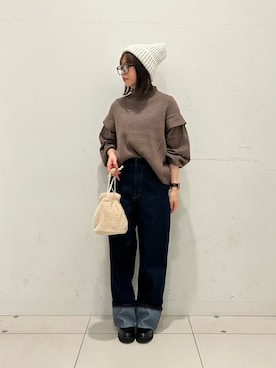 「僕と私の推しニット」｜kiさん（レディース・154cm）の秋コーディネート
