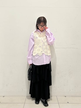 「ブラウスが主役の春コーデ」｜kiさん（レディース・154cm）の春コーディネート