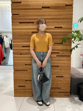 「カーブデニム」｜kiさん（レディース・154cm）の夏コーディネート