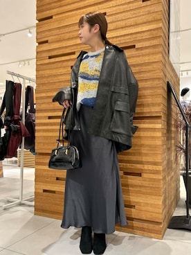 「アイテム（カバーオール）」を使った、kiさん（レディース・154cm）の秋コーディネート