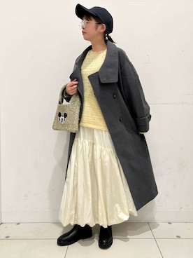 「アイテム（ステンカラーコート）」を使った、kiさん（レディース・154cm）の秋コーディネート