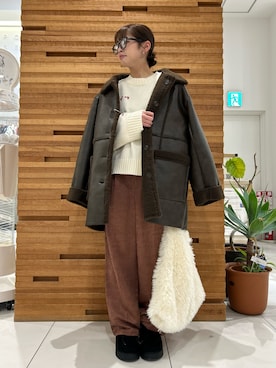 「僕と私の推しニット」｜kiさん（レディース・154cm）の冬コーディネート