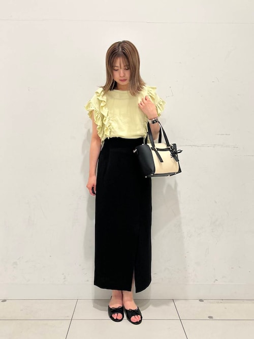 『UR TECH DRYLUXE』リネンライクスリットタイトスカート