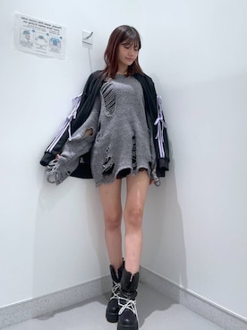 「FOREVER 21（フォーエバー トゥエンティーワン）のアイテム（ニット/セーター）」を使った、mnqiinさん（レディース・167cm）の冬コーディネート