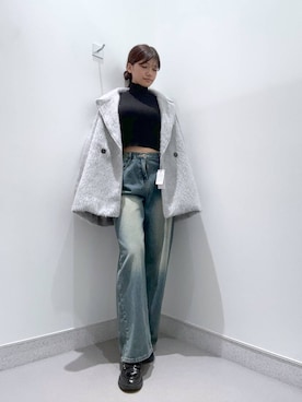 「アイテム（チェスターコート）」を使った、mnqiinさん（レディース・167cm）の秋コーディネート