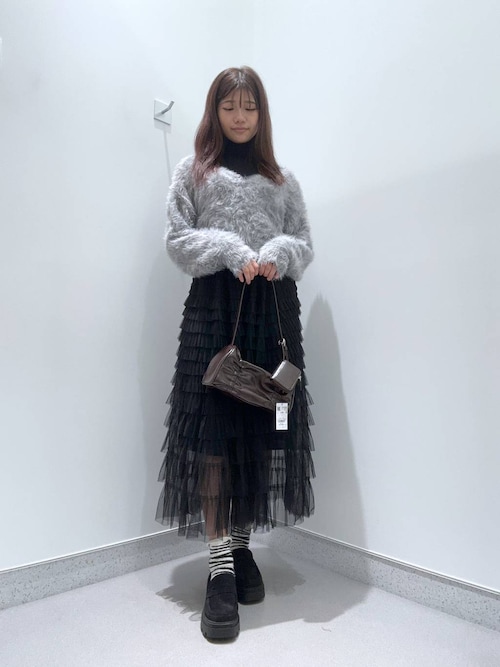 Fresda フリル付きロングスカート セール】【2024FW】フリルティアードロングスカート（スカート