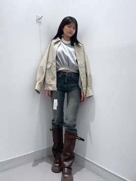 「FOREVER 21」｜「アイテム（ブルゾン）」を使った、mnqiinさん（レディース・167cm）の冬コーディネート