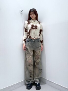 「FOREVER 21」｜「アイテム（スリッポン）」を使った、mnqiinさん（レディース・167cm）の冬コーディネート