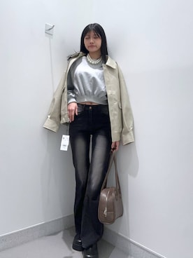 「FOREVER 21」｜「アイテム（ブルゾン）」を使った、mnqiinさん（レディース・167cm）の冬コーディネート