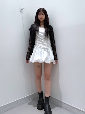 「高見え」｜「アイテム（ブーツ）」を使った、mnqiinさん（レディース・167cm）の春コーディネート