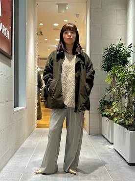 「アイテム（その他アウター、グリーン系）」を使った、sakurako0406さん（レディース・160cm）の秋コーディネート