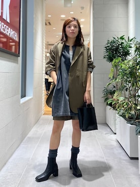 「アイテム（その他アウター、ブラウン系）」を使った、sakurako0406さん（レディース・160cm）の秋コーディネート