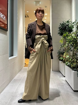「アイテム（その他アウター、ブラウン系）」を使った、sakurako0406さん（レディース・160cm）の秋コーディネート