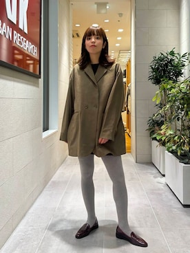 「アイテム（その他アウター、ブラウン系）」を使った、sakurako0406さん（レディース・160cm）の秋コーディネート