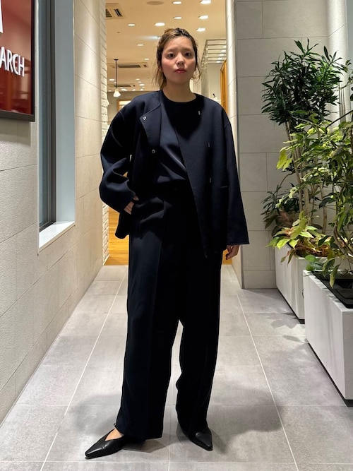 セール】ツイルノーカラーリバーコート（ノーカラージャケット