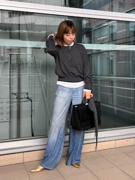 「URBAN RESEARCH（アーバンリサーチ）のnew basic　Lisse Cashmere henry knit（ニット/セーター）」を使った、サクラコさん（レディース・160cm）の秋コーディネート