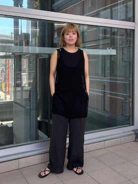 「URBAN RESEARCH（アーバンリサーチ）のアイテム（タンクトップ）」を使った、サクラコさん（レディース・160cm）の夏コーディネート