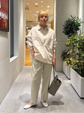 「URBAN RESEARCH（アーバンリサーチ）の『3サイズ展開』タックテーパードパンツ（その他パンツ）」を使った、サクラコさん（レディース・160cm）の冬コーディネート